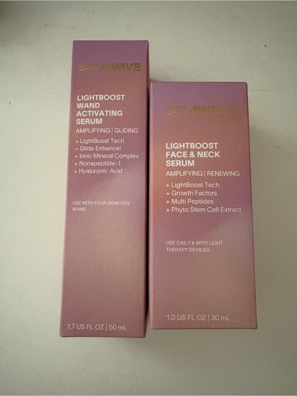 NWT NIB Solawave LightBoost Wand Activating Serum and Face & Neck Serum